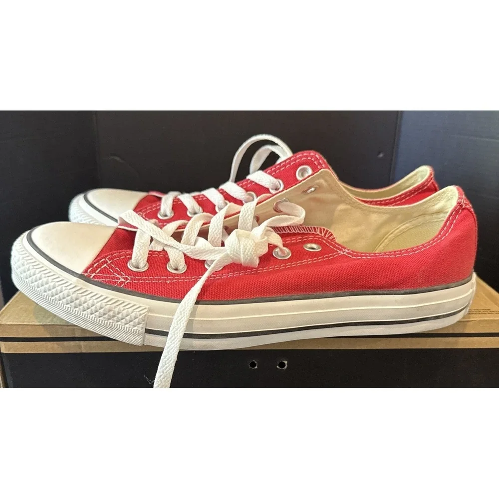 Converse All Star Chuck Taylor Womens 10 Mens 8 Canvas Low Top Red Sneakers NEW - Picture 5 of 11